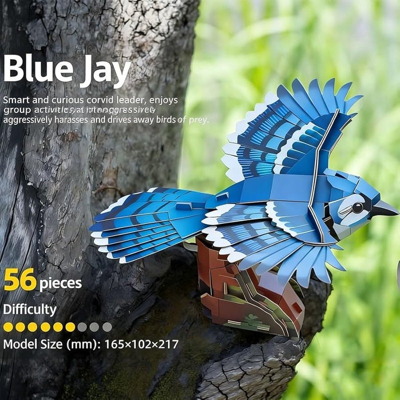 Hummingbird 3D Bird Puzzle DIY Assembly Kit With Call Sound For Adults Kids Blue - Image 2